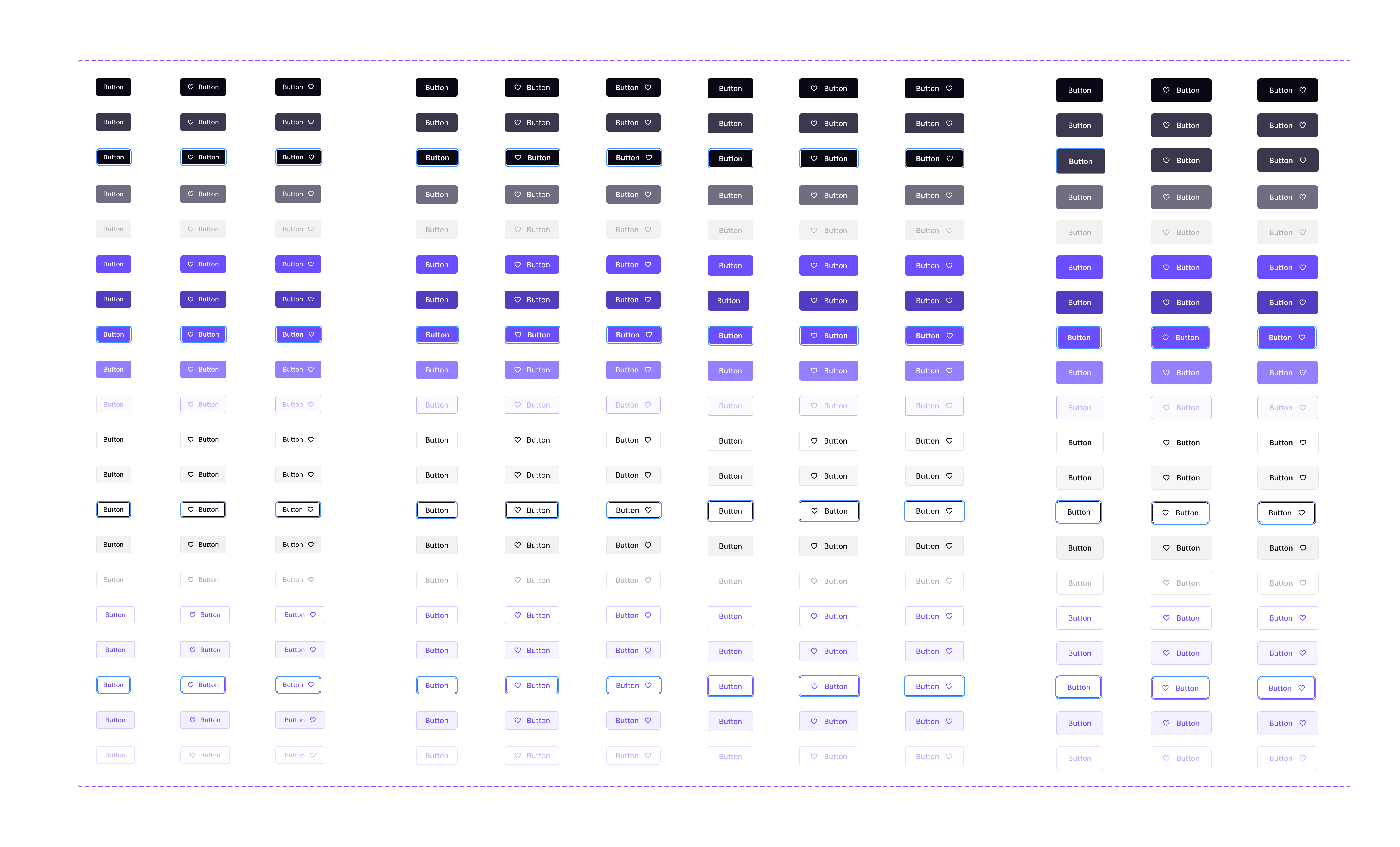 Button components — all variants and states