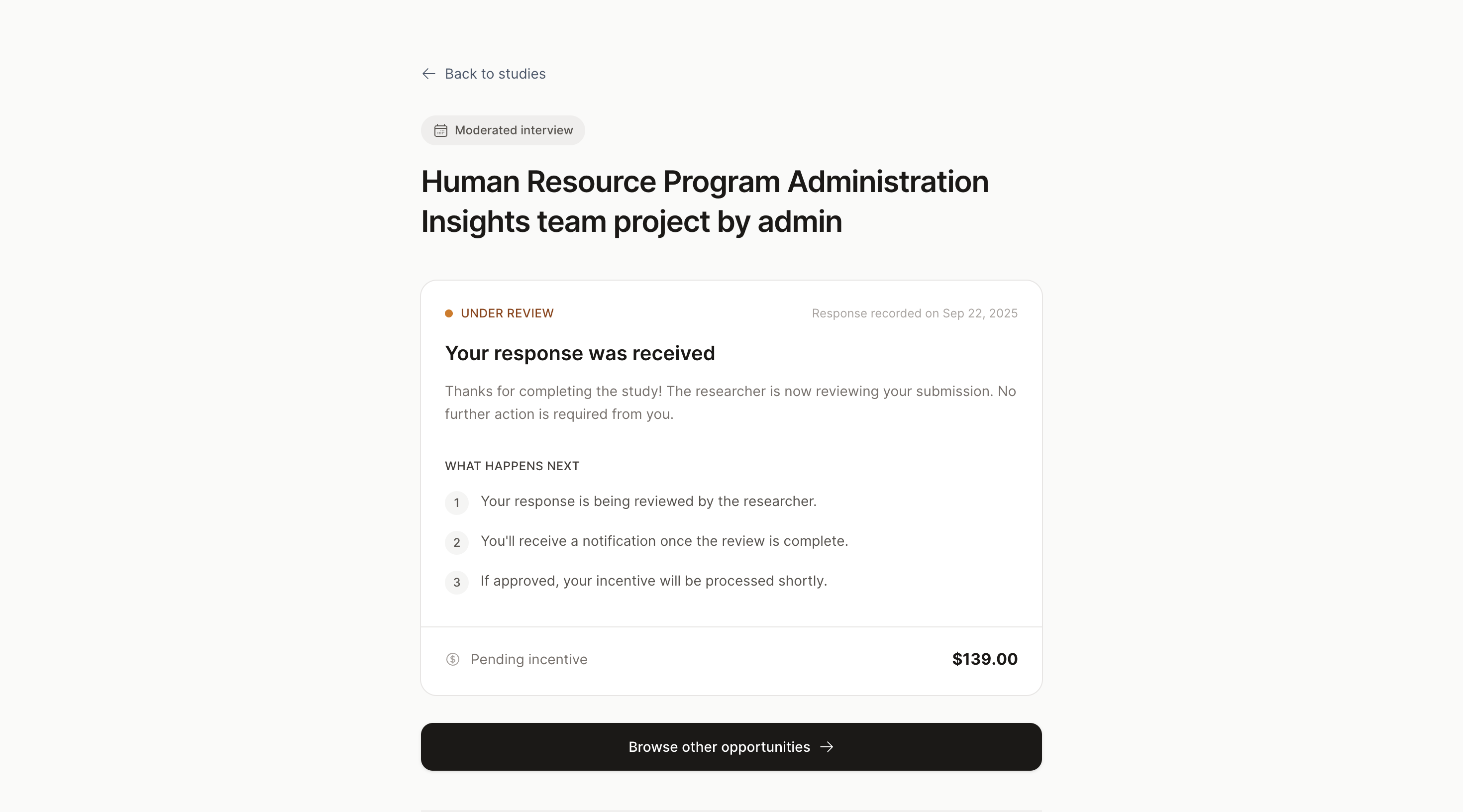 Participant study detail — under review