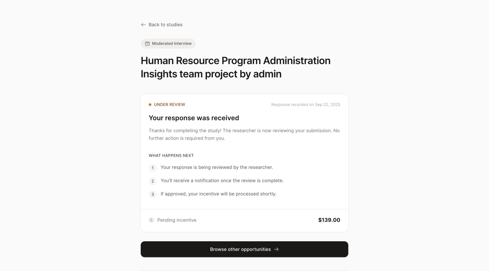 Participant study detail — under review