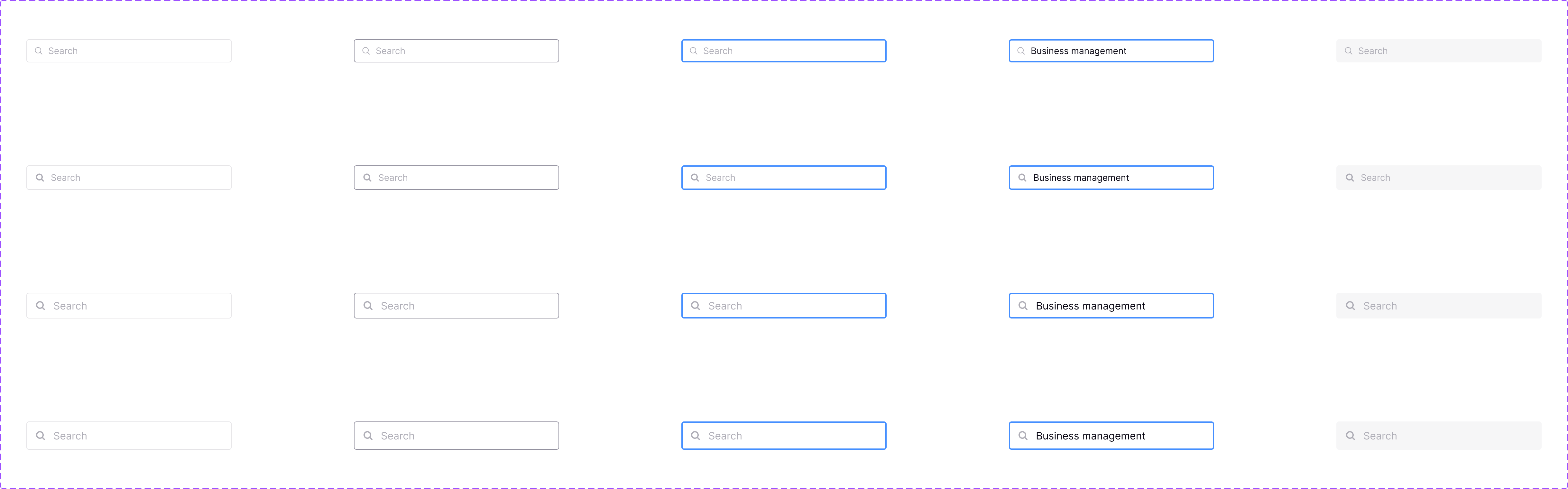 Search field component — states
